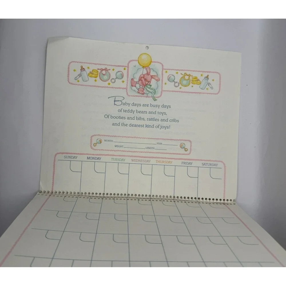 Vintage Baby's First Year Sticker Calendar Hallmark 1985 Stickers Nursery